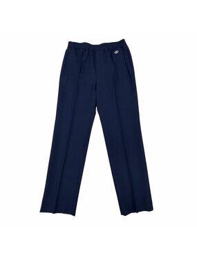 Gucci Leather Interlocking G Logo Patch Jersey Easy Pants Navy 48